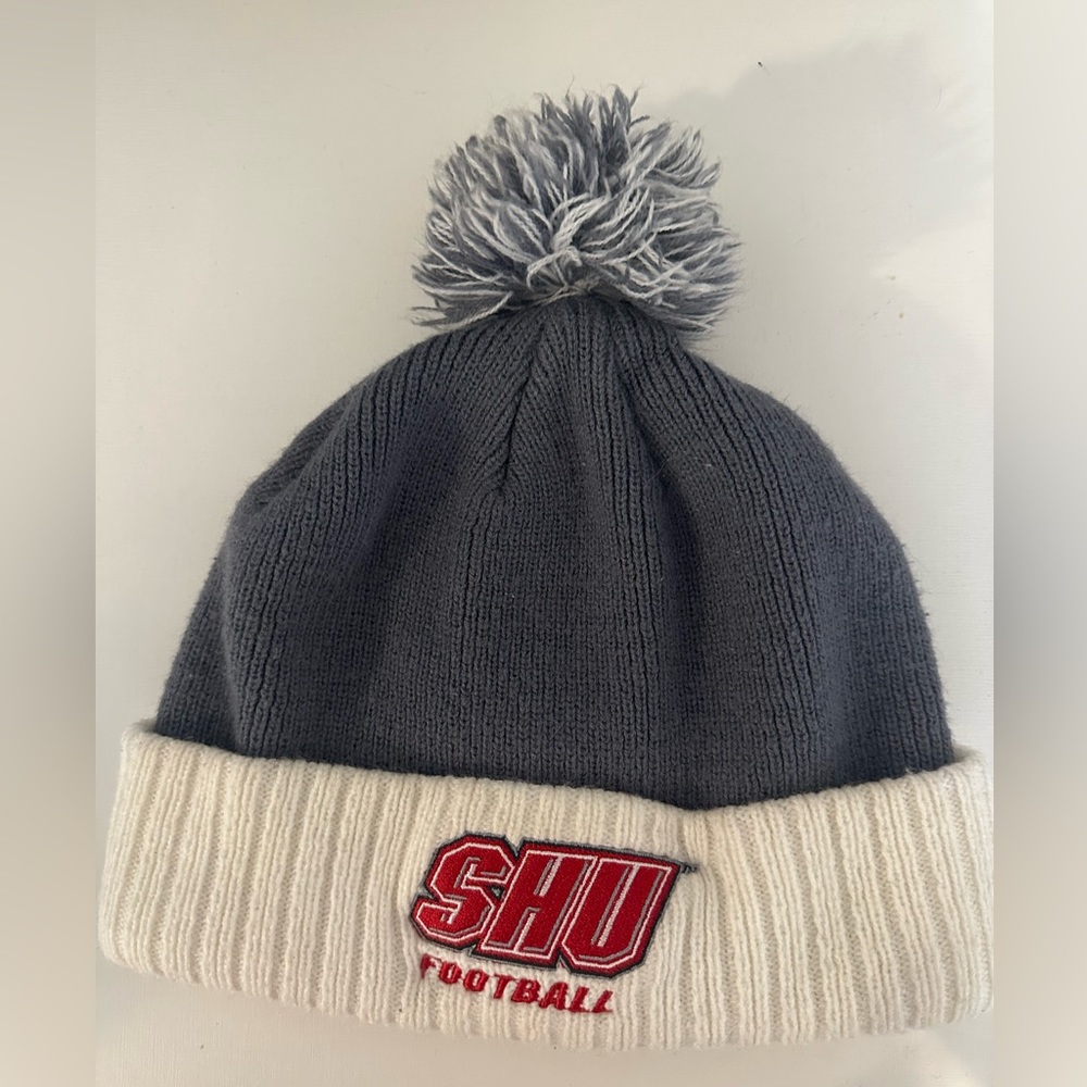 Sacred Heart University football winter pom-pom hat